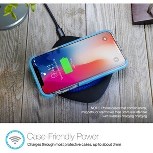 Hypercel Power Pad Qi Wireless Fast Charger - 5 V DC, 9 V DC Input - 5 V DC, 9 V DC Output - Input connectors: USB CHARGIN