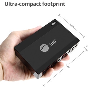 SIIG 60W 10-Port USB Charger - Charge up to 10 USB-A devices simultaneously with its small travel design making it easy to