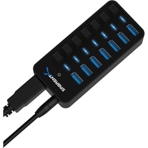 Sabrent 36W 7-Port USB 3.0 Hub with Individual Power Switches and LEDs (HB-BUP7) - USB 3.0 - External - 7 USB Port(s) - 7 
