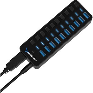 Sabrent 10-Port 60W USB 3.0 Hub with Individual Power Switches and LEDs (HB-BU10) - USB 3.0 - External - 10 USB Port(s) - 