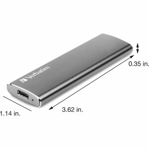 Verbatim 480GB Vx500 External SSD, USB 3.1 Gen 2 - Graphite - Notebook Device Supported - USB 3.1 Type C - 500 MB/s Maximu