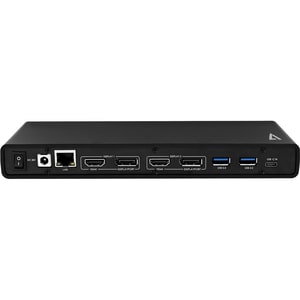 V7 UCDDS-1E USB-Typ C Docking Station für Desktop PC/Notebook/Monitor - 65 W - Schwarz - 6 x USB-Anschlüsse - 4 x USB 3.0 