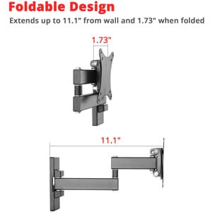 SIIG Articulating Full Motion LCD / TV Monitor Mount - 13" to 27" - Compatible with VESA 75x75mm / 100x100mm - 33 lbs Load