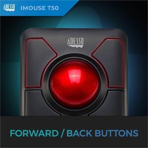 Adesso iMouse T50 Wireless Programmable Ergonomic Trackball Mouse - Optical - Wireless - 30 ft - Radio Frequency - 2.40 GH