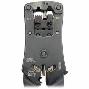 Eaton Tripp Lite Series RJ11/RJ12/RJ45 Wire Crimper with Built-in Cable Tester - Black, Yellow - Ergonomic Design, Non-sli