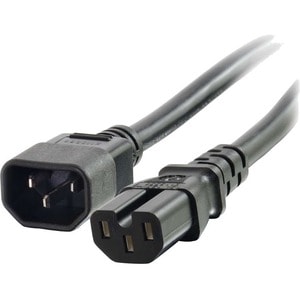 C2G Power Extension Cord - For PDU, Network Device - 250 V AC15 A - Black - 6 ft Cord Length - TAA Compliant
