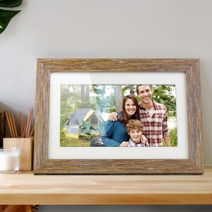 Aluratek 10 inch Distressed Wood Digital Photo Frame with Auto Slideshow Feature - 10" LCD Digital Frame - Wood - 1024 x 6