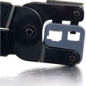 C2G RJ11/RJ45 Crimping Tool with Cable Stripper - Black - Steel - 2 lb - TAA Compliant