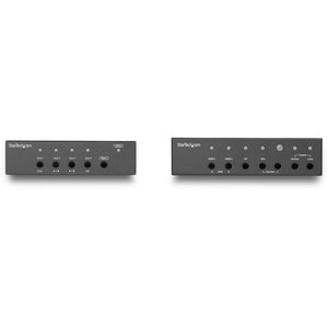 StarTech.com Multi-Input HDBaseT Ethernet Extender mit eingebautem Switch und Videoskalierer - DisplayPort HDMI und VGA üb
