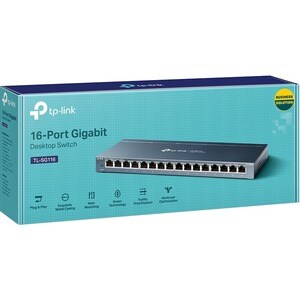 TP-Link TL-SG116 16 Ports Ethernet Switch - Gigabit Ethernet - 10/100/1000Base-T - 2 Layer Supported - 10 W Power Consumpt