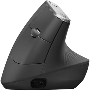Logitech MX Vertical Mouse - Bluetooth/Radio Frequency - USB Type C - Optical - 4 Button(s) - 4 Programmable Button(s) - B