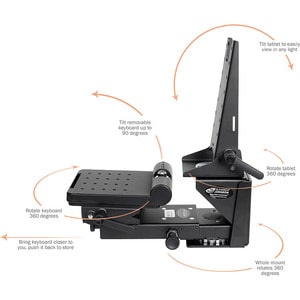 Gamber-Johnson Vehicle Mount for Keyboard, Tablet PC - 1 Display(s) Supported - 75 x 75