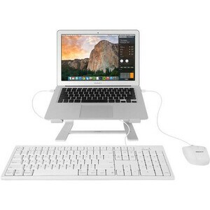 Macally White 104 Key Full Size USB Keyboard for Mac - Cable Connectivity - USB Interface - 104 Key - Computer - Windows, 