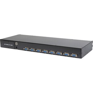 DIGITUS Professional LCD Rack Console KVM Switch - Jet Black - 8 Computer(s) - 48.3 cm (19") LCD - 1366 x 768 - Keyboard -