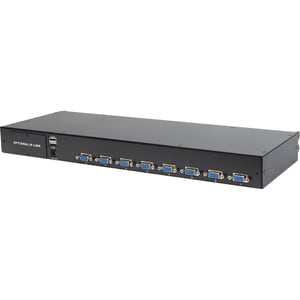 DIGITUS Professional LCD Rack Console KVM Switch - Jet Black - 8 Computer(s) - 43.2 cm (17") LCD - 1280 x 1024 - Keyboard 