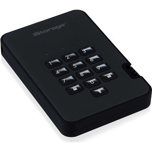 iStorage diskAshur2 HDD 2 TB | Secure Portable Hard Drive | Password Protected | Dust/Water-Resistant | Hardware Encryptio