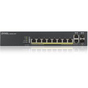 ZYXEL 8-port GbE Smart Managed PoE Switch - 8 Ports - Manageable - 4 Layer Supported - Modular - 2 SFP Slots - Twisted Pai