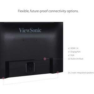 ViewSonic VA2456-MHD_H2 Dual Pack Head-Only 1080p IPS Monitors with 100Hz, Ultra-Thin Bezels, HDMI, DisplayPort and VGA fo