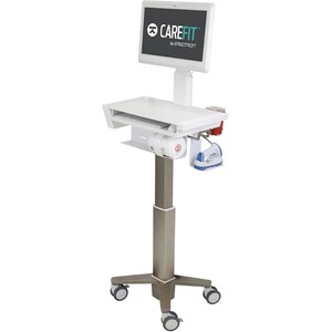 Carrello medico Ergotron CareFit - 5,44 kg Capacità - 4 Casters - 101,60 mm Dimensione rotelle - Con dorsi plastici, Accia