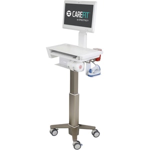 Ergotron CareFit Medical Cart - 5.44 kg Capacity - 4 Casters - 101.60 mm Caster Size - Plastic, Zinc Plated Steel, Alumini
