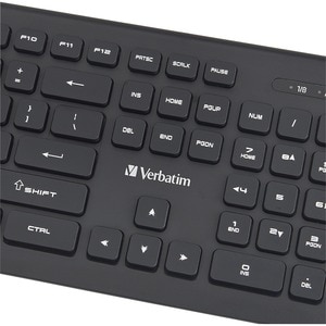 Verbatim Wireless Slim Keyboard - Wireless Connectivity - RF - USB Type A Interface - Computer - PC, Windows, Mac OS, Linu