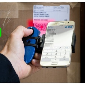 Socket Mobile Scanner & Phone Holder for 600/700 Series Products - 1.6" Height x 3" Width x 1" Depth - Rubber, ABS, Silicone