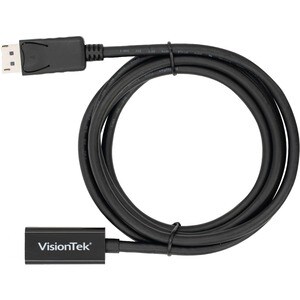 VisionTek DisplayPort to HDMI 2M Active Cable (M/M) - DisplayPort to HDMI Active Cable - DP to HDMI Cable 2 Meter 6.6 Ft M
