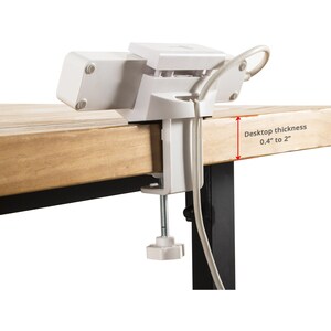 Powerstrip Clamp Holder with Adjustable Bracket - White - C-Clamp Mount