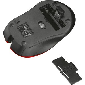 Trust Mydo Mouse - Radio Frequency - USB 2.0 - Optical - 4 Button(s) - Red - Wireless - 1800 dpi - Scroll Wheel - Symmetrical
