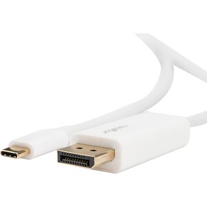 Rocstor Premium 10ft / 3m USB Type C to DisplayPort Cable - USB C to DP Cable - 4K 60Hz - White - DisplayPort/USB for Vide