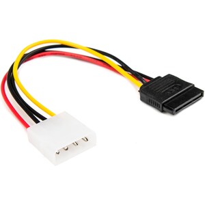 Rocstor Premium 6in 4 Pin Molex to Left Angle SATA Power Cable Adapter - LP4 - SATA Power Adapter Cable - 6" Molex/SATA Da