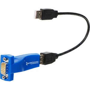 Brainboxes 1 Port RS232 USB to Serial Adapter - External - USB 2.0 - PC, Mac, Linux - 1 x Number of Serial Ports External