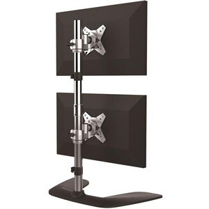 StarTech.com Vertical Dual Monitor Stand - Free Standing Height Adjustable Stacked Desktop Monitor Stand up to 27 inch VES