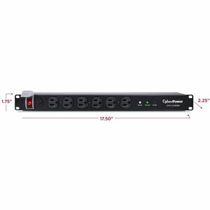 CyberPower CPS1215RMS Rackbar 12 - Outlet Surge Protector with 1800 J Surge Suppression - Clamping Voltage 400V, 15 ft Cor