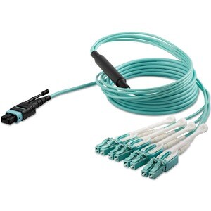 StarTech.com 2m (6ft) MTP(F)/PC to 4x LC/PC Duplex Breakout OM3 Multimode Fiber Optic Cable, 40G, Low Insertion Loss, Fibe