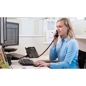 Poly 350 IP Phone - Corded - Corded - Wall Mountable, Desktop - TAA Compliant - 6 x Total Line - VoIP - 2 x Network (RJ-45