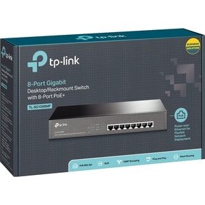 TP-Link TL-SG1008MP - 8-Port Gigabit PoE Switch - Limited Lifetime Protection - 8 PoE+ Ports @153W - Rackmount - Plug & Pl