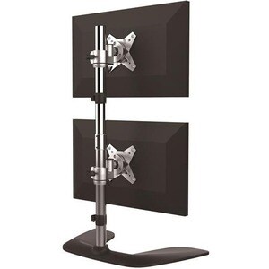 StarTech.com Vertical Dual Monitor Stand, Free Standing Height Adjustable Stacked Monitor Stand up to 27" (17.6lb/8kg) VES