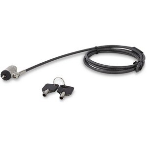 StarTech.com Keyed Cable Lock - with Push-to-Lock Button - 2 m (6.5') Steel Cable - Locking Cable for Laptop - Computer Ca