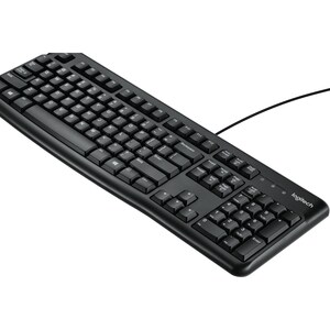 Logitech K120 Keyboard - Cable Connectivity - USB Interface - Greek - Black - Netbook, Desktop Computer, Notebook, Server 