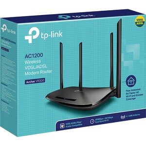 Modem/Router wireless TP-Link Archer VR300 - Wi-Fi 5 - IEEE 802.11ac - Ethernet, VDSL2 - 2,40 GHz ISM band - 5 GHz Banda U