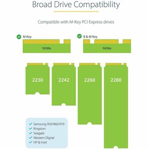 StarTech.com USB-C (10Gbps) to M.2 NVMe SSD Enclosure - Portable M.2 PCIe Aluminum Case - 1GB/s Read & Write - Mac & PC - 