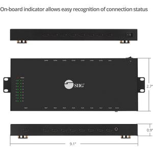 SIIG 1x16 HDMI Splitter with 3D and 4Kx2K - 3840 × 2160 - 1 x HDMI In - 16 x HDMI Out - Metal