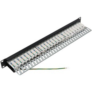 Eaton Tripp Lite Series Cat5e/Cat6 24-Port Patch Panel - Shielded, Krone IDC, 568B, RJ45 Ethernet, 1U, TAA - 24 Port(s) - 