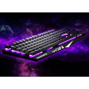 Mad Catz The Authentic S.T.R.I.K.E. 4 Mechanical Gaming Keyboard - Black - Cable Connectivity Multimedia Hot Key(s) - Wind