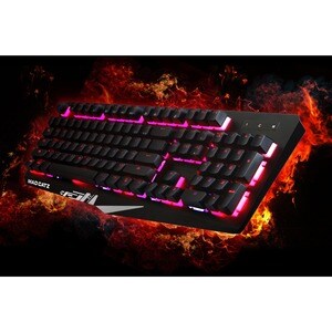 Mad Catz The Authentic S.T.R.I.K.E. 2 Membrane Gaming Keyboard - Black - Cable Connectivity Multimedia Hot Key(s) - Membra