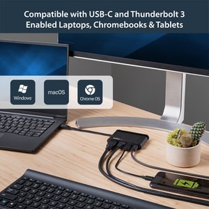 StarTech.com USB-C Multiport Adapter with HDMI - 1xA - 1xC - 100W PD 3.0 - for Notebook, Monitor - 100 W - USB Type C - 3 