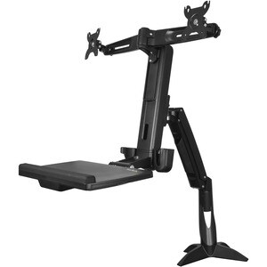 StarTech.com Sit Stand Dual Monitor Arm - Desk Mount Standing Computer Workstation 24" Displays - Adjustable Stand Up Arm 