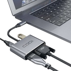 Codi 4-In-1 USB-C Display Adapter (HDMI, VGA, USB-C PD, USB-A 3.0)