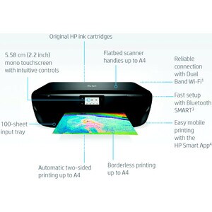 HP Deskjet 5075 Wireless Inkjet Multifunction Printer - Colour - Copier/Printer/Scanner - 20 ppm Mono/17 ppm Color Print -